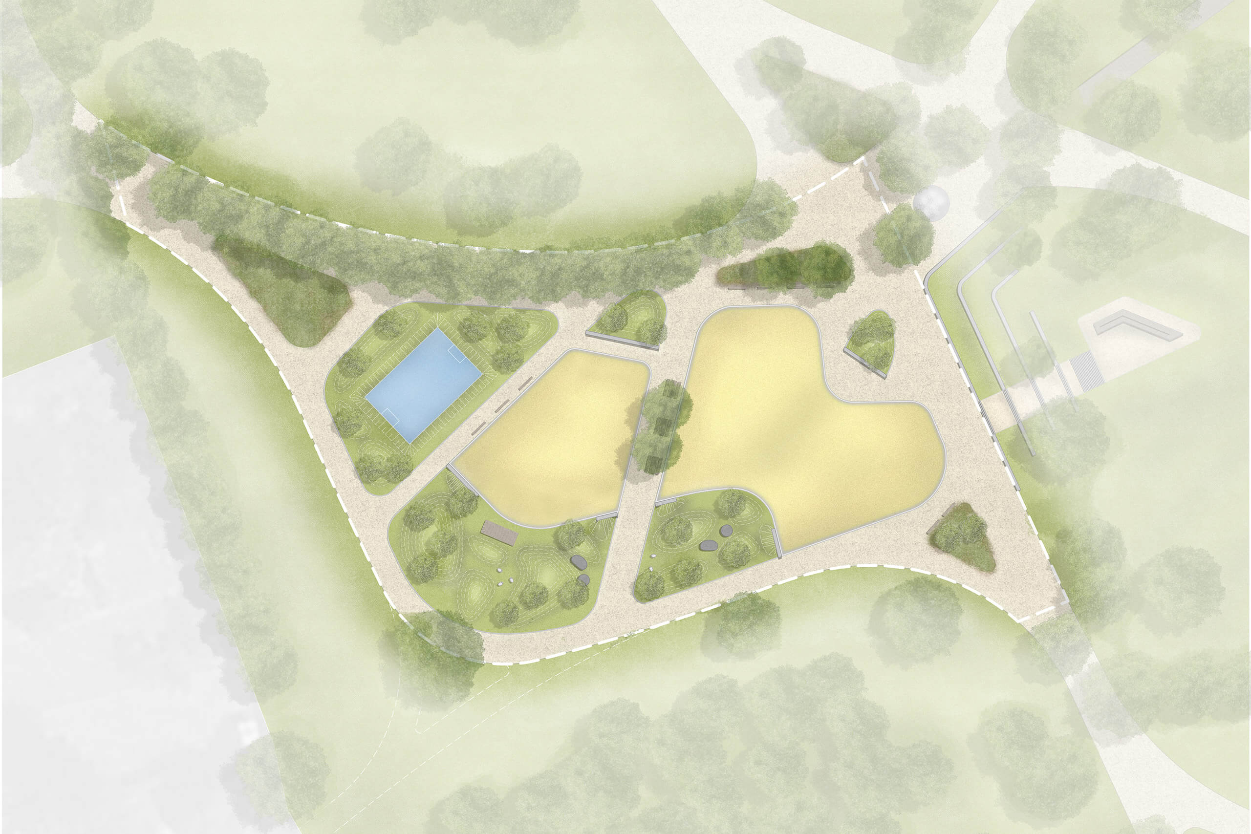 Spielplatz Park Holzbenden - Entwurfsplan